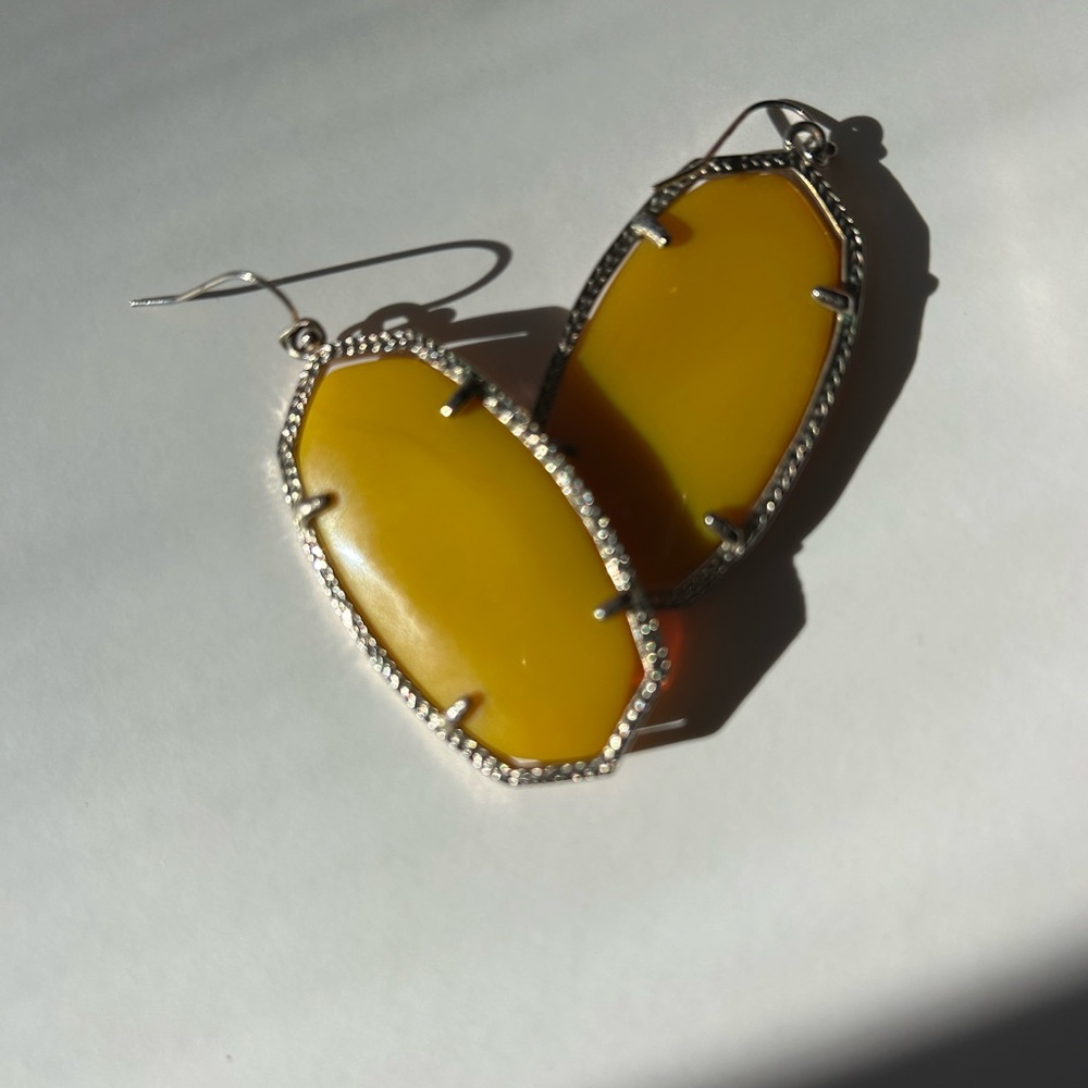 Yellow Silver-Tone Earrings
